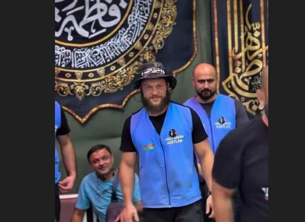 حضور قهرمان ورزشی جمهوری آذربایجان در مراسم پیاده روی اربعین