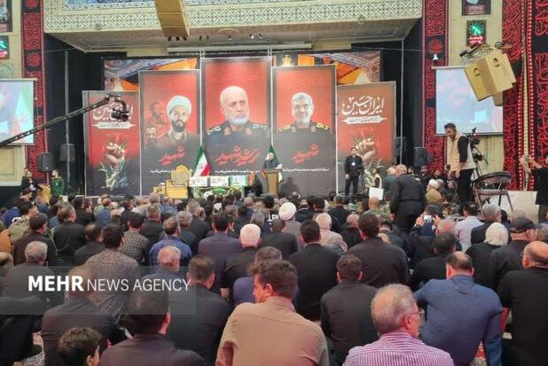 مراسم وداع با پیکر سردار رشید با حضور لاریجانی در دزفول