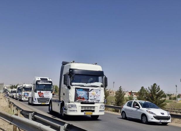 همدردی کامیون داران سیرجان با مردم بندرعباس