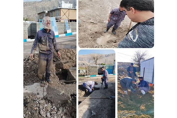 ترمیم سه شکستگی شبکه آب در روستاهای ثلاث‌باباجانی