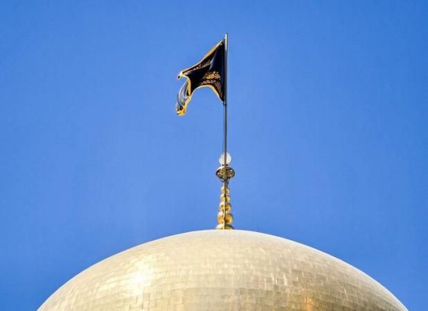 سیاهپوشی حرم مطهر رضوی در آستانه شهادت امام محمد باقر(ع)
