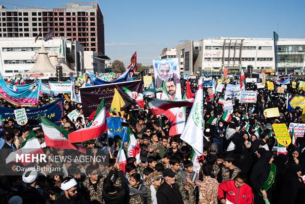 حضور پرشور مردم تبریز در راهپیمایی ۱۳ آبان؛ حماسه‌ای میان نسل‌ها
