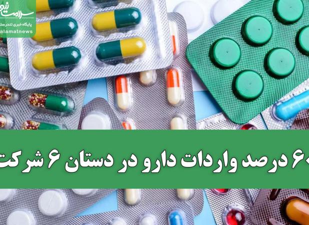 60 درصد واردات دارو در دستان 6 شرکت