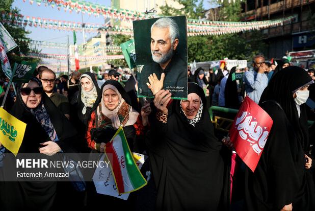 شعار مرگ بر اسرائیل توسط غدیریون در کرمان