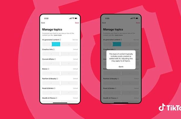 کنترل تماشای محتوای هوش مصنوعی تیک تاک به دست کاربران افتاد