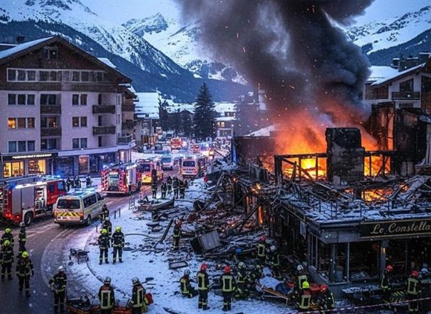 40 کشته و 115 زخمی در آتش‌سوزی سوئیس