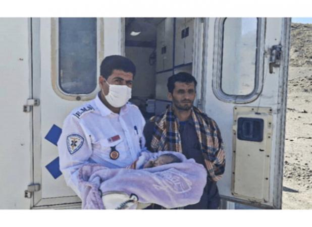 تولد نوزاد سالم در بشاگرد پس از ۶ ساعت عملیات امدادی