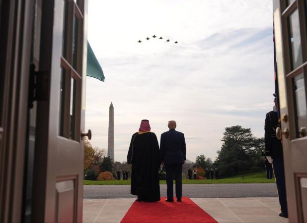 قاب تاریخی از ترامپ و بن سلمان در کاخ سفید