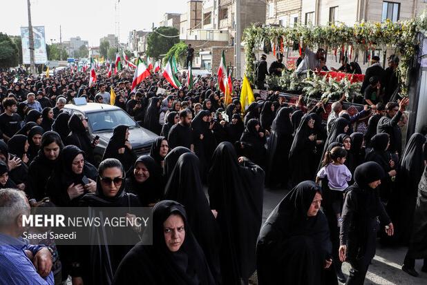 اسلامشهر در سوگ پانزدهمین شهید جنگ ۱۲روزه؛ تشییع باشکوه «ناصر قهرمانی»