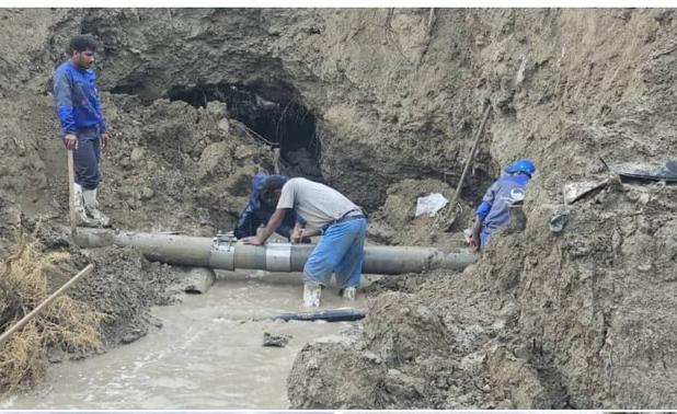 مدیر آبفای میناب: خط انتقال آب شرب شمال شهرستان به مدار برگشت