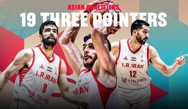 آتش بازی بسکتبال ایران با ۱۹ شوت سه‌امتیازی