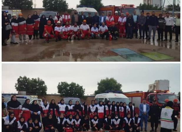 مانور زلزله و ایمنی در مدارس بندرریگ اجرا شد