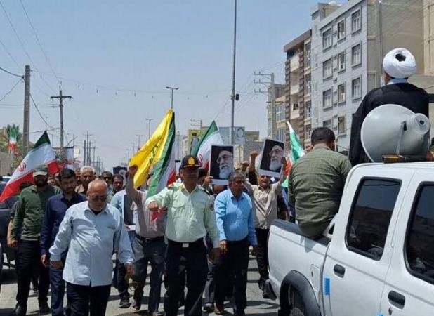 راهپیمایی محکومیت جنایات رژیم صهیونیستی در گناوه