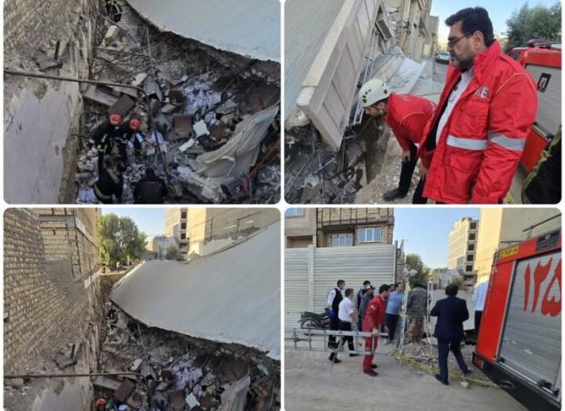 حادثه ریزش آوار در خیابان شاه‌آبادی قم و مصدومیت ۴ نفر