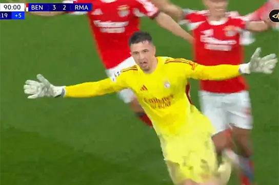 گلزنی دروازه بان بنفیکا برابر رئال مادرید همه را شوکه کرد