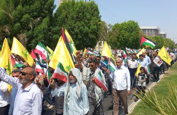 راهپیمایی مردم بندرعباس در حمایت از حزب الله لبنان برگزار شد