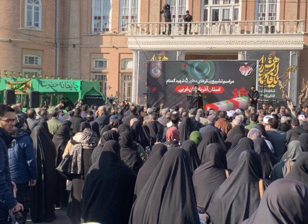 گوشه هایی از مراسم تشییع پیکر ۵ شهید گمنام در ارومیه