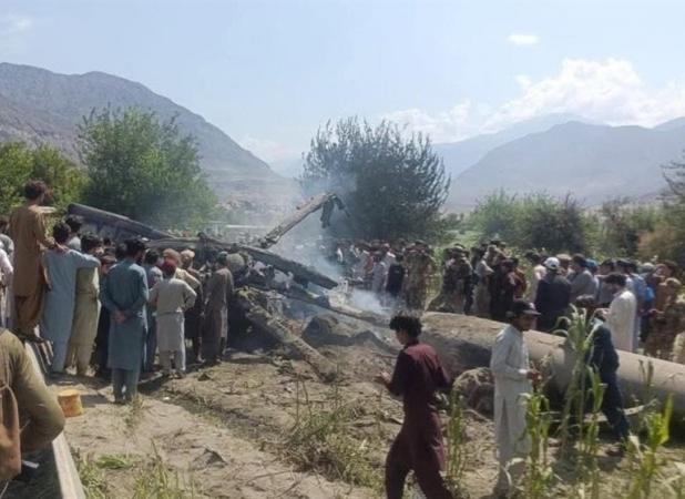 سقوط بالگرد ارتش پاکستان؛ ۵ نظامی کشته شدند