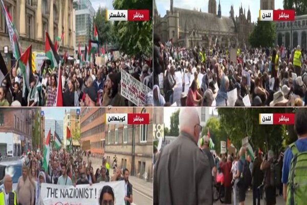 تظاهرات حمایت از غزه در اروپا؛ بازداشت چند حامی فلسطین در لندن + فیلم
