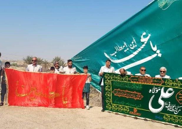 اهتزار پرچم سبز علوی در روستای عباسی شهرستان گناوه