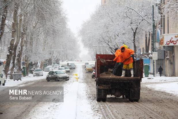 تداوم بارش برف و باران در استان سمنان 