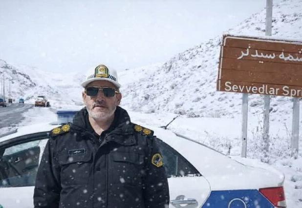 کندی تردد در جاده قدیم میانه-هشترود به دلیل بارش برف و کولاک