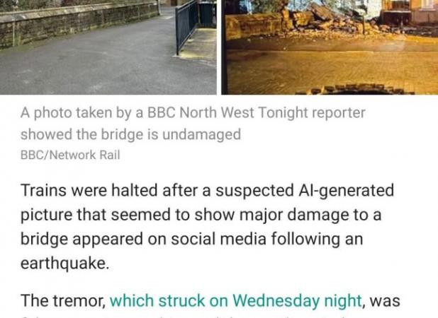 پل تخریب‌شده توسط هوش مصنوعی، قطارها را در انگلیس متوقف کرد!