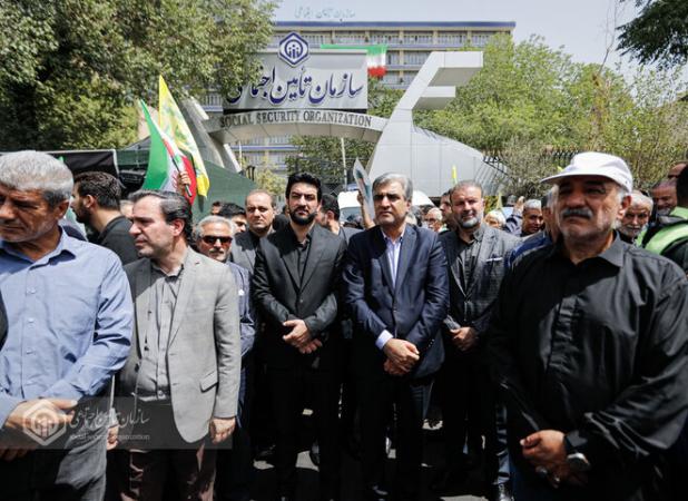حضور مدیرعامل سازمان تأمین اجتماعی در مراسم تشییع شهدای اقتدار
