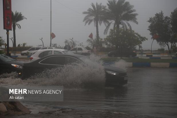 وضعیت محور بندرعباس - حاجی آباد پس از بارش باران