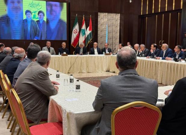 دیدار لاریجانی با گروه‌های سیاسی فلسطینی و لبنانی
