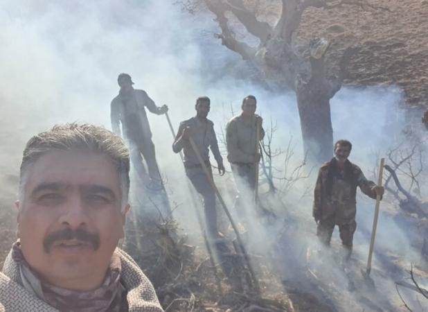 مهار آتش‌سوزی در ارتفاعات کلورد منطقه حفاظت‌شده پرور