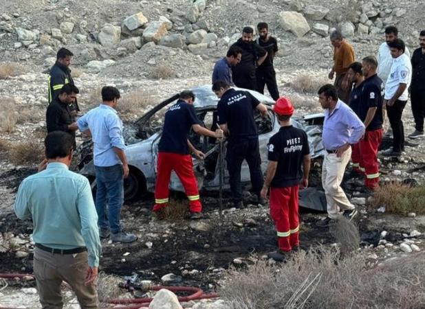 واژگونی و حریق خودرو در محور سیراف - کنگان جان ۲ نفر را گرفت