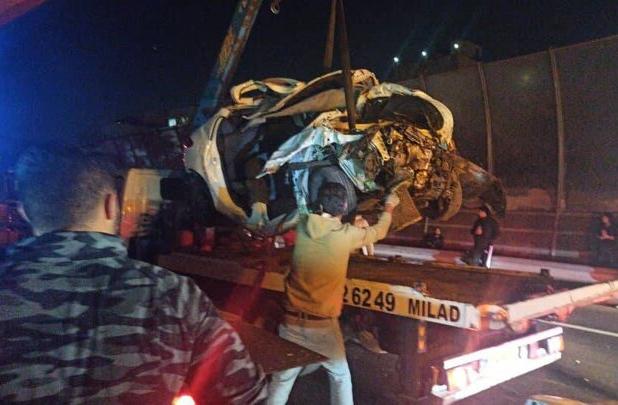 مرگ دو جوان در حادثه واژگونی پژو ۲۰۶ در بزرگراه حکیم