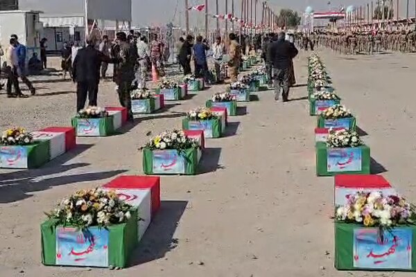 ورود پیکر مطهر شهدای دفاع مقدس به شلمچه