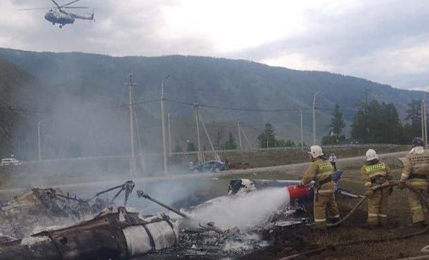 سقوط بالگرد در «آلتای» روسیه با 6 کشته+عکس و فیلم