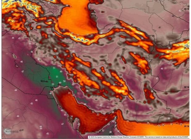 پیش‌بینی افزایش دمای هوای تهران به ۴۰ درجه؛ وزش باد شدید در ۵ استان