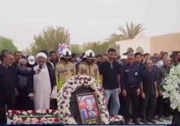 تشییع باشکوه پیکر آتش‌نشان قهرمان «مجید سفالی» در کنگان