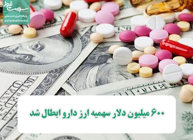 600 میلیون دلار سهمیه ارز دارو ابطال شد