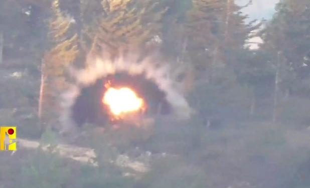 تصاویری از لحظه اصابت موشک‌های حزب‌الله به یک پادگان صهیونیستی