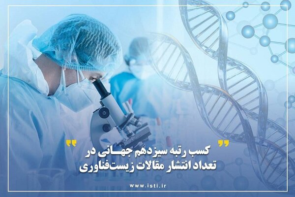 کسب رتبه سیزدهم جهانی در تعداد انتشار مقالات زیست‌فناوری