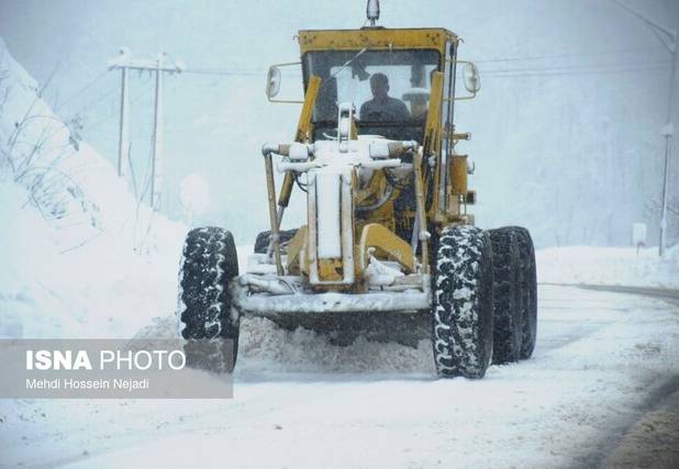 بارش برف سنگین در گردنه کوهستانی حیران