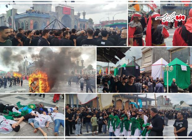 آیین سنتی «آتش زدن خیام» با قدمت یکصد سال در آستانه اشرفیه برگزار شد