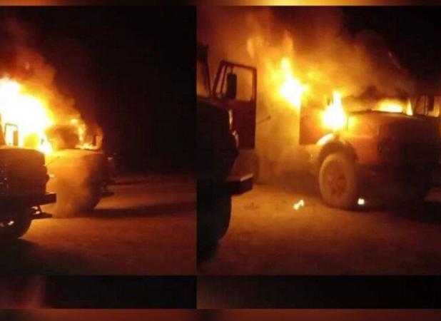 انفجارهای پیاپی در پارکینگ خودروهای سنگین سنندج؛ آتش‌سوزی مهار شد