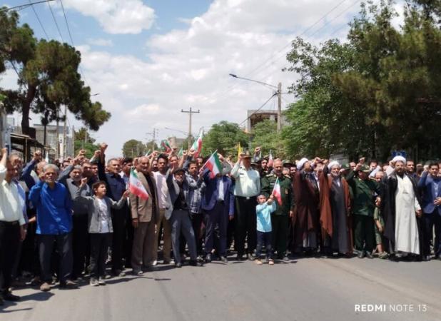 راهپیمایی مردم بردسکن در محکومیت حمله رژیم صهیونسیتی به ایران 