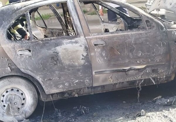 سرویس مدرسه ای در همدان دچار حریق شد؛ حادثه مصدومی نداشت