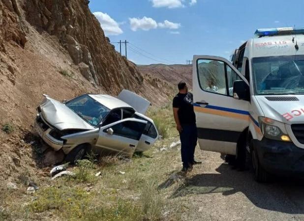 ۶ مصدوم در اثر واژگونی خودروی سمند در جاده اهر-تبریز