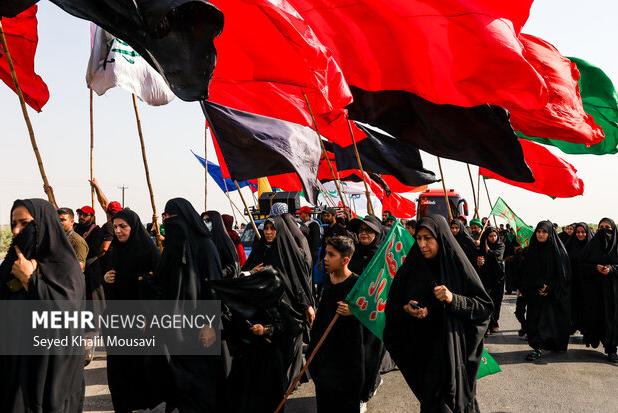 برگزاری مراسم پیاده روی دلدادگان اربعین حسینی در شهر رامیان