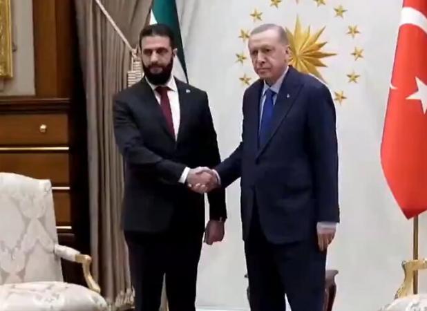 دیدار اردوغان با جولانی+ فیلم