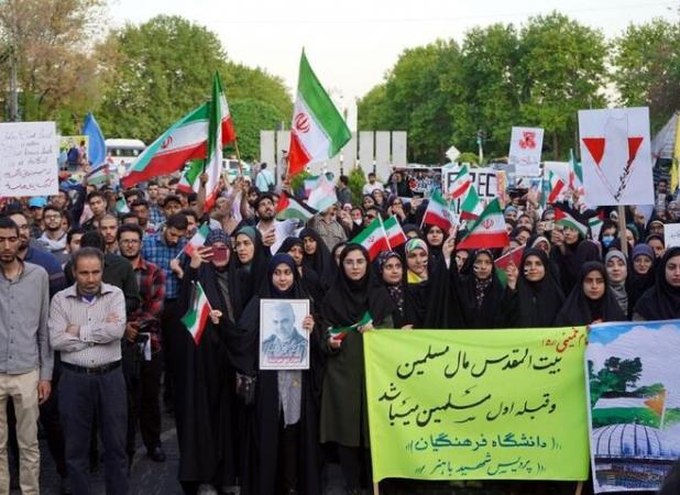 تجمع دانشجویان دانشگاه شیراز در محکومیت جنایات رژیم صهیونیستی