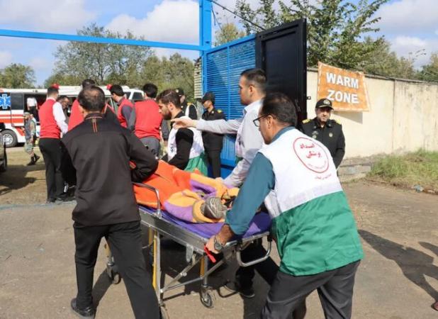 رزمایش زنجیره امداد و نجات مراکز درمانی نیروهای مسلح در رشت برگزار شد